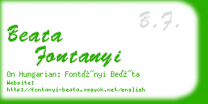 beata fontanyi business card